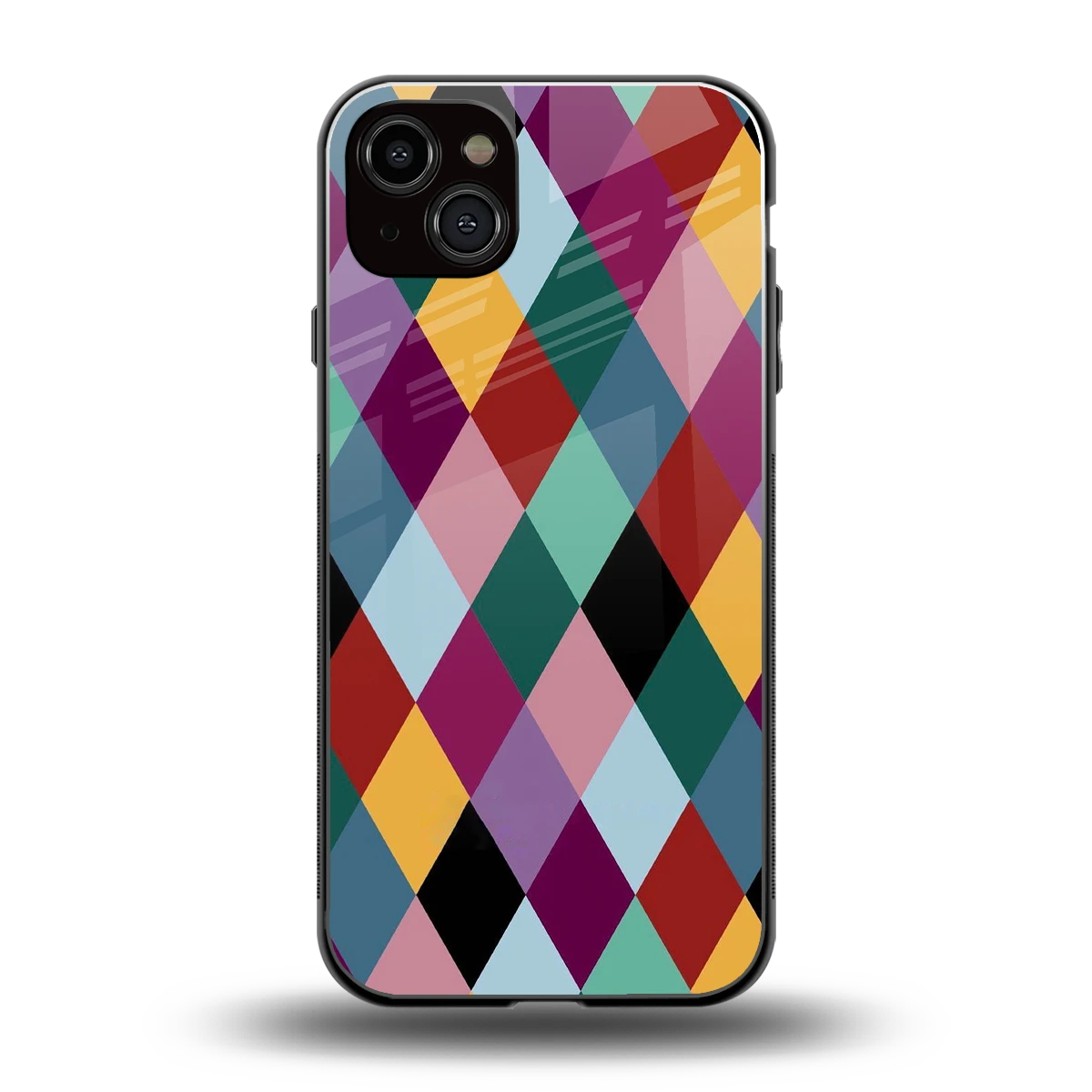 Diamond Palette back phone cover | glass case for iphone 15 plus