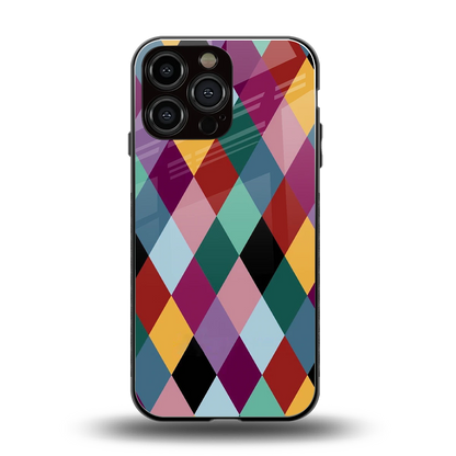 Diamond Palette back phone cover | glass case for iphone 15 pro max
