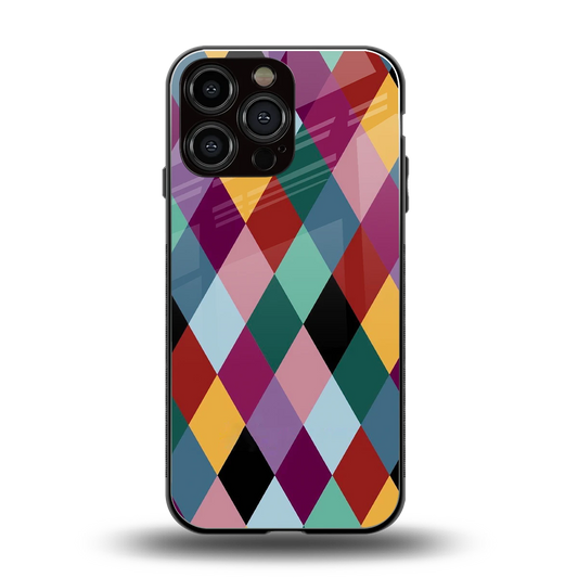 Diamond Palette back phone cover | glass case for iphone 15 pro max