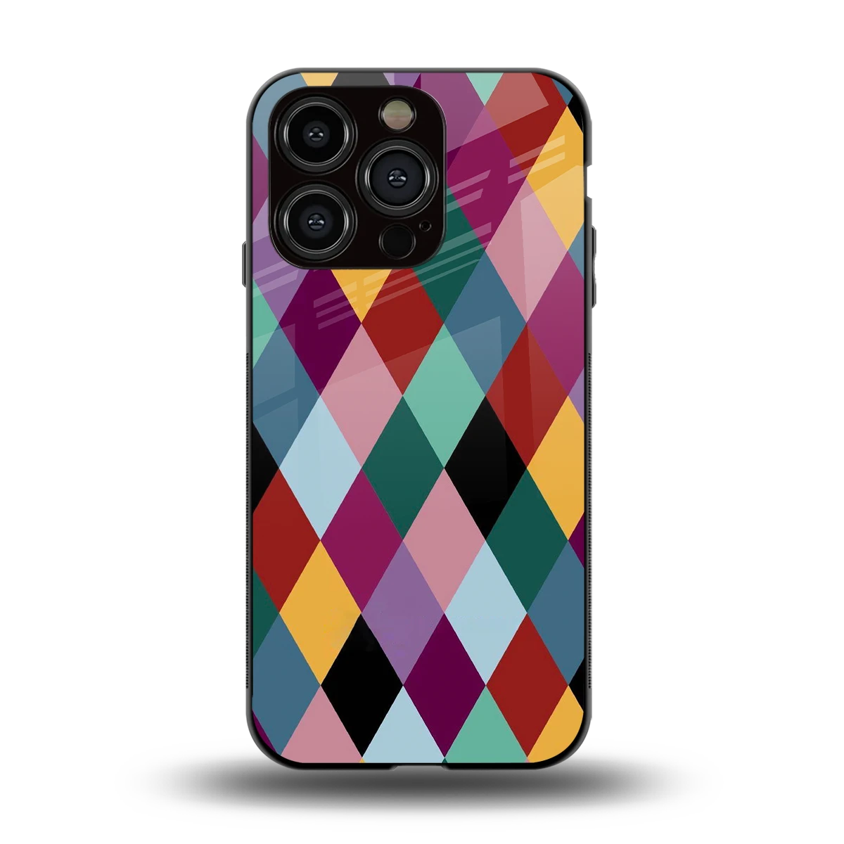 Diamond Palette back phone cover | glass case for iphone 15 pro