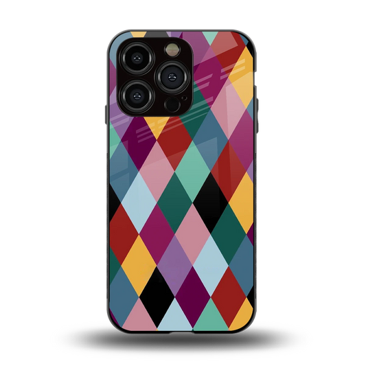Diamond Palette back phone cover | glass case for iphone 15 pro