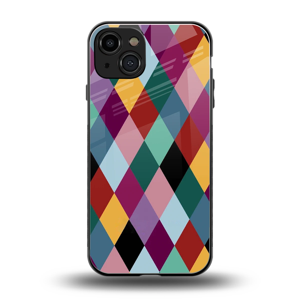 Diamond Palette back phone cover | glass case for iphone 15