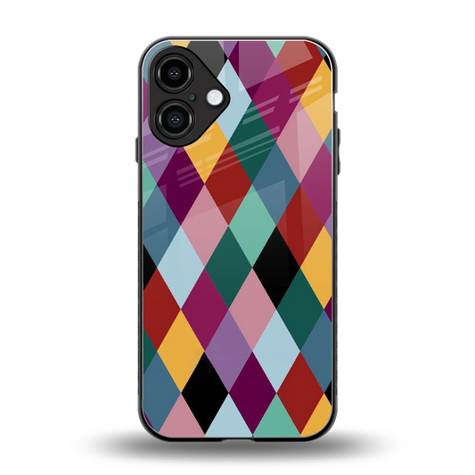 Diamond Palette back phone cover | glass case for iphone 16 plus