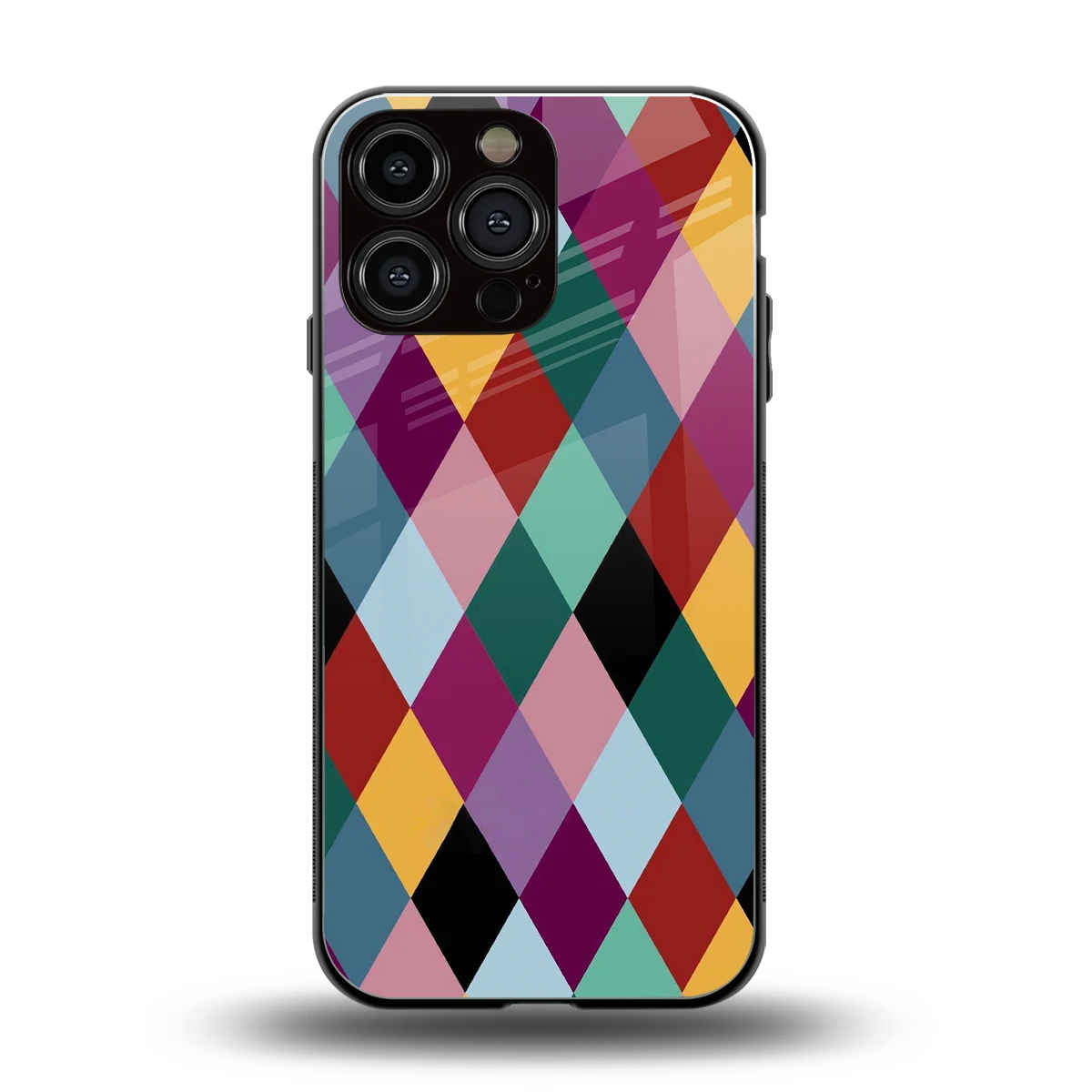 Diamond Palette back phone cover | glass case for iphone 16 pro max