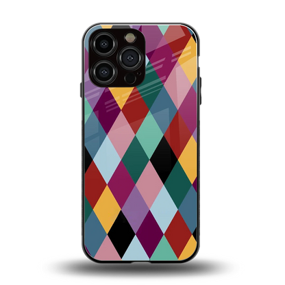 Diamond Palette back phone cover | glass case for iphone 16 pro max