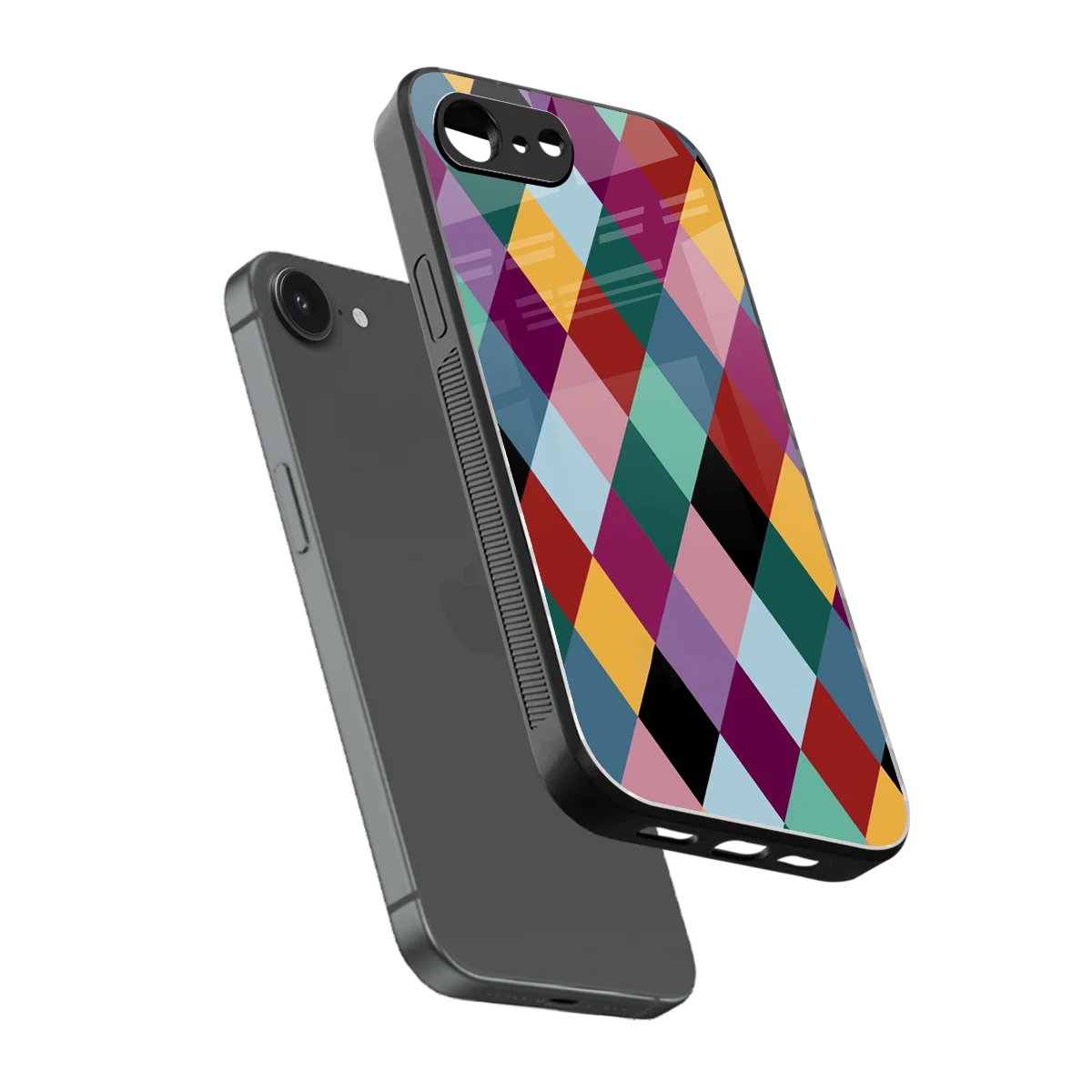 Diamond Palette sleek iphone 16e cover with tempered glass back and TPU edges