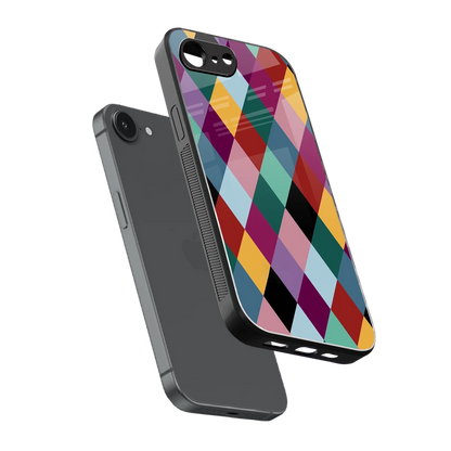 Diamond Palette sleek iphone 16e cover with tempered glass back and TPU edges