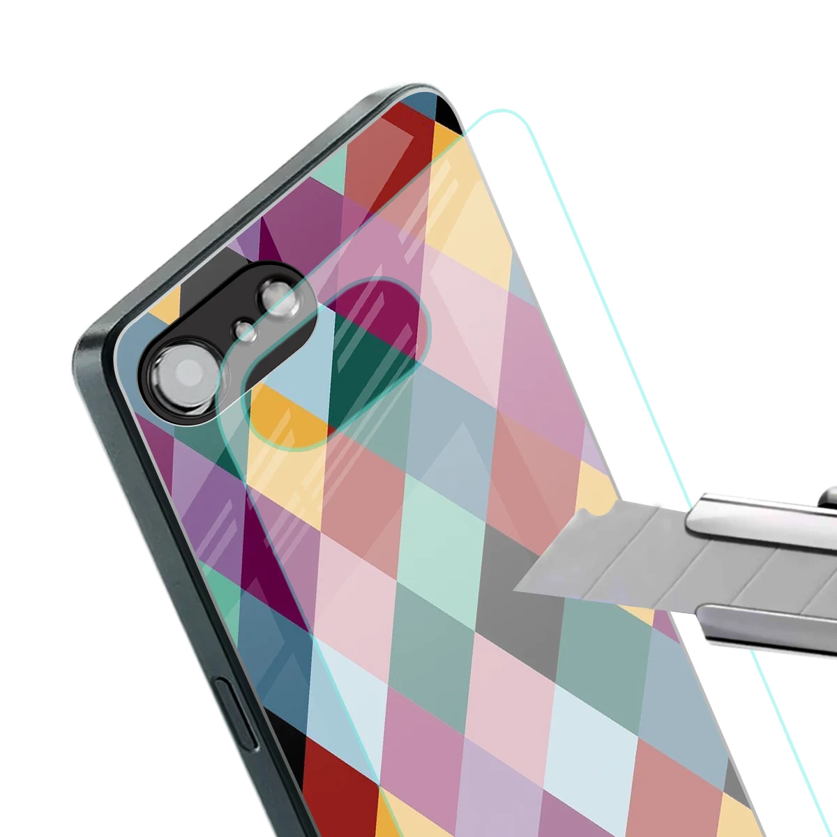 Diamond Palette stylish phone case for iphone 16e | glossy glass and slim fit