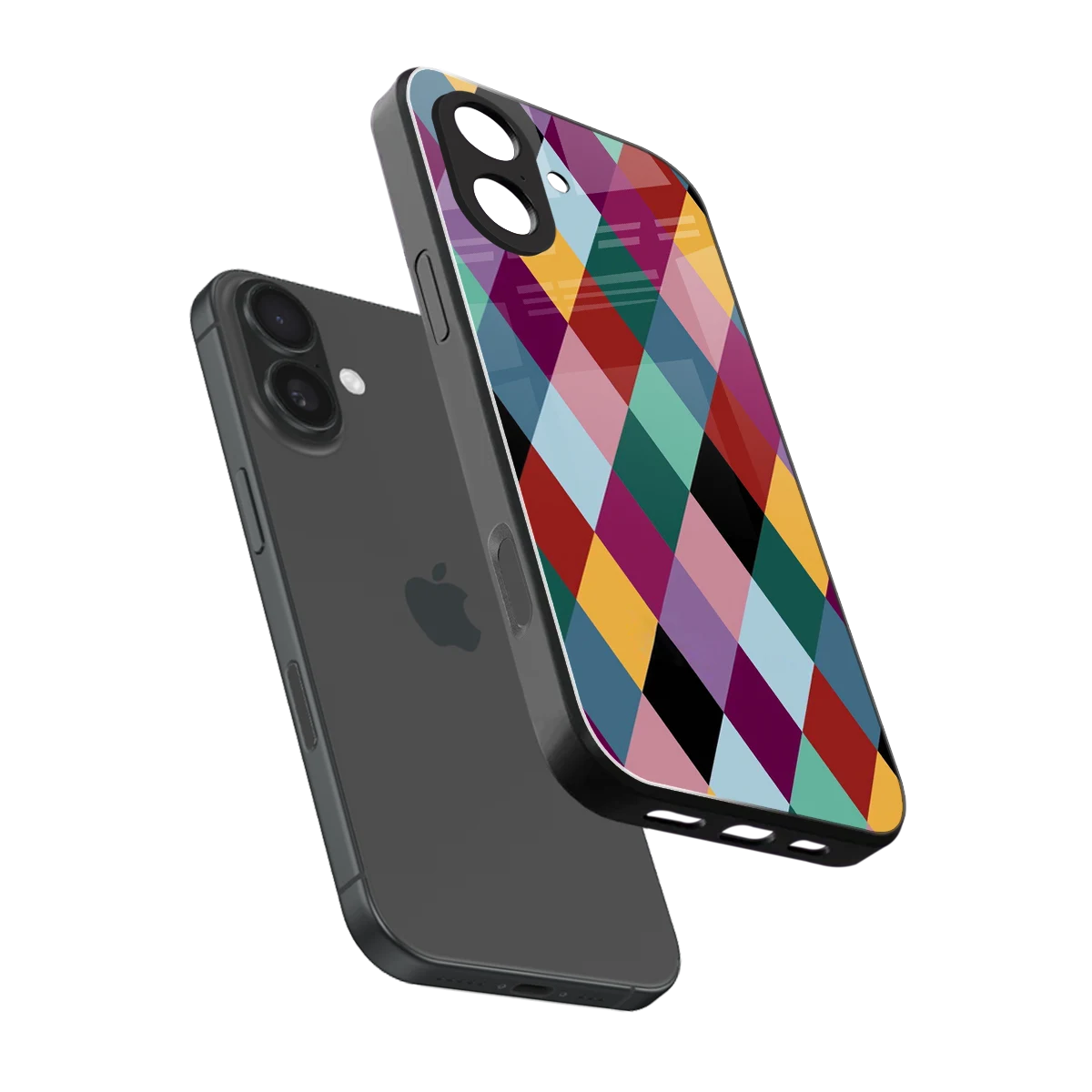 Diamond Palette sleek iphone 17 cover with tempered glass back and TPU edges