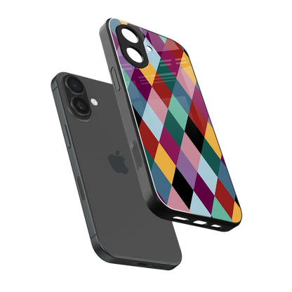 Diamond Palette sleek iphone 17 cover with tempered glass back and TPU edges