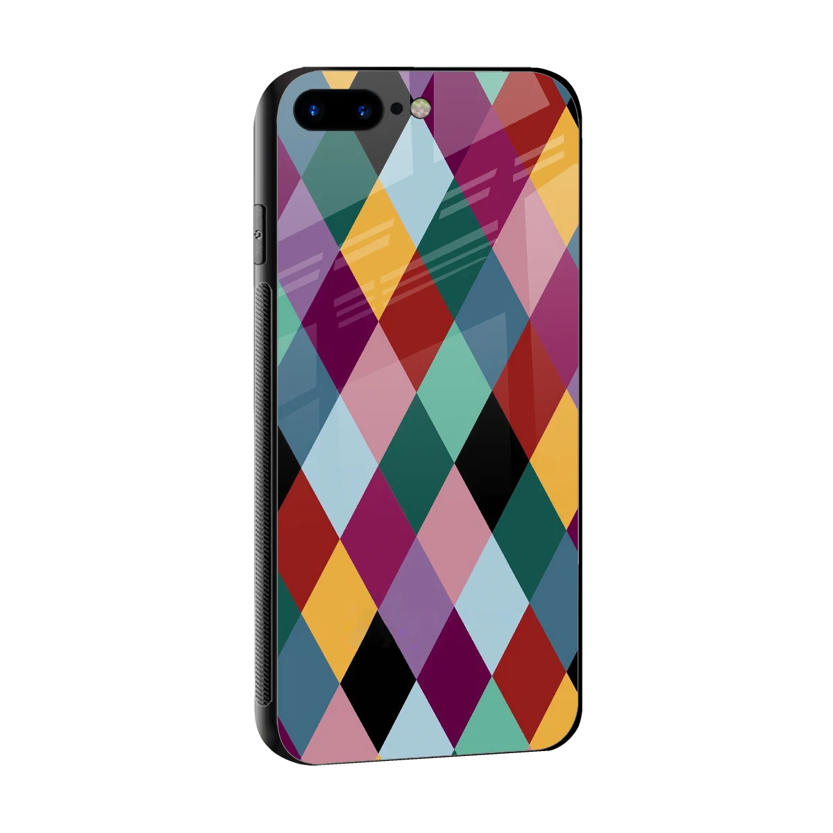 Diamond Palette sleek iphone 7 plus cover with tempered glass back and TPU edges
