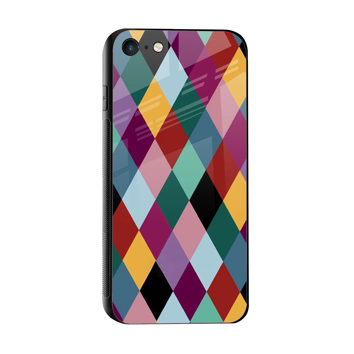 Diamond Palette sleek iphone 7 cover with tempered glass back and TPU edges