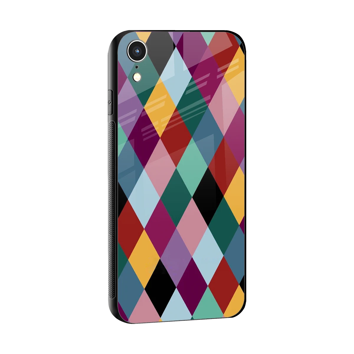 Diamond Palette sleek iphone xr cover with tempered glass back and TPU edges