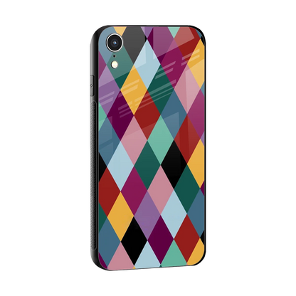 Diamond Palette sleek iphone xr cover with tempered glass back and TPU edges