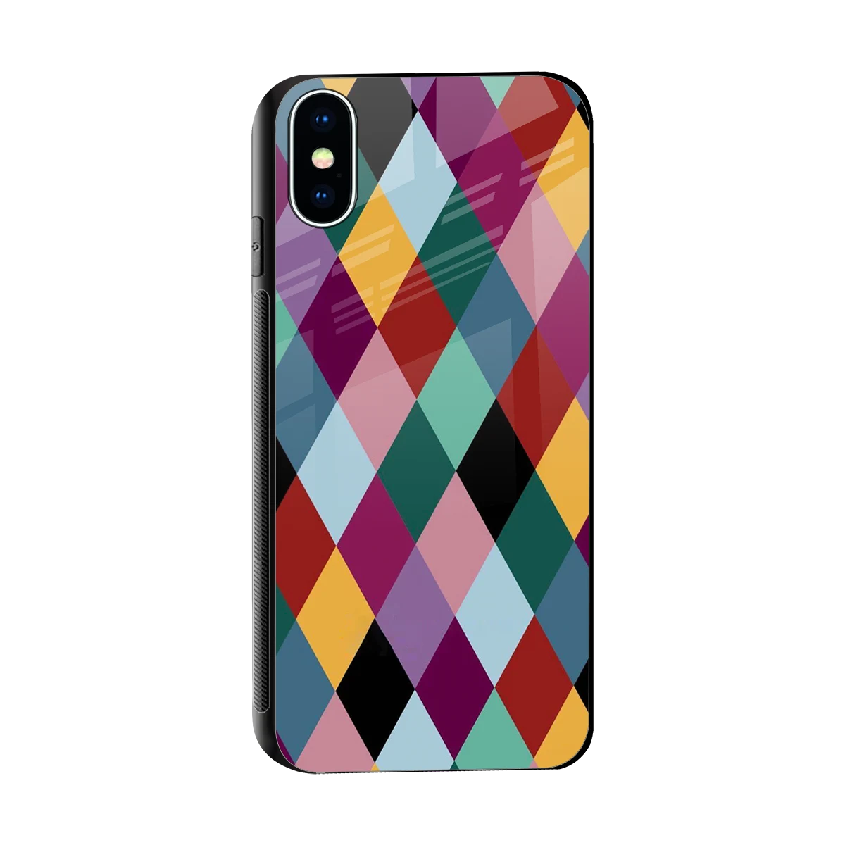 Diamond Palette sleek iphone xs cover with tempered glass back and TPU edges