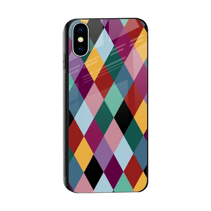 Diamond Palette sleek iphone xs cover with tempered glass back and TPU edges