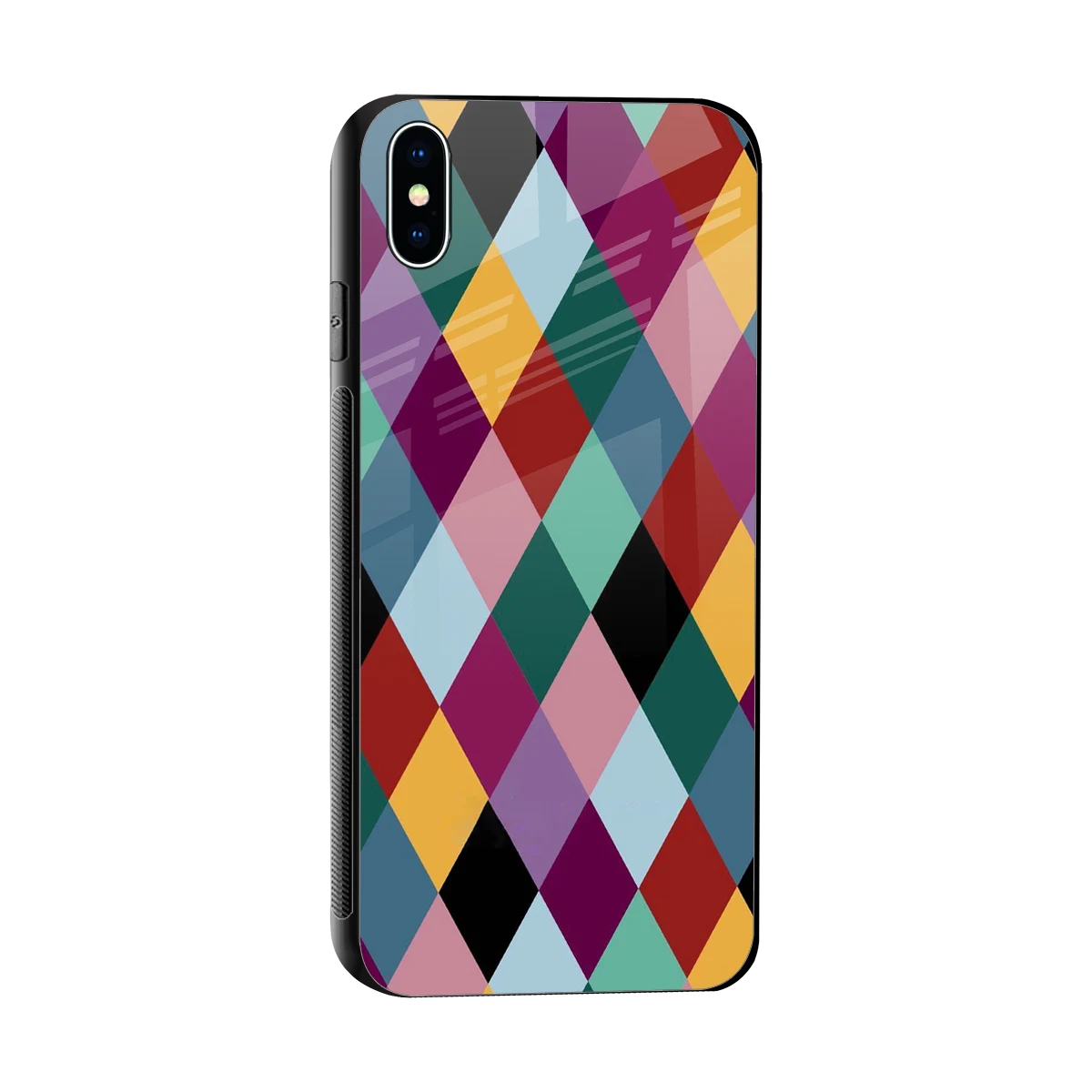 Diamond Palette sleek iphone xs max cover with tempered glass back and TPU edges