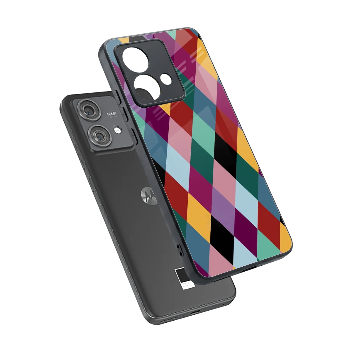 Diamond Palette sleek motorola edge 40 neo 5g cover with tempered glass back and TPU edges