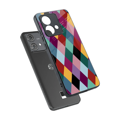 Diamond Palette sleek motorola edge 40 neo 5g cover with tempered glass back and TPU edges