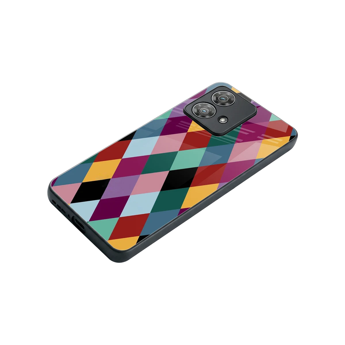 Diamond Palette stylish phone case for motorola edge 40 neo 5g | glossy glass and slim fit