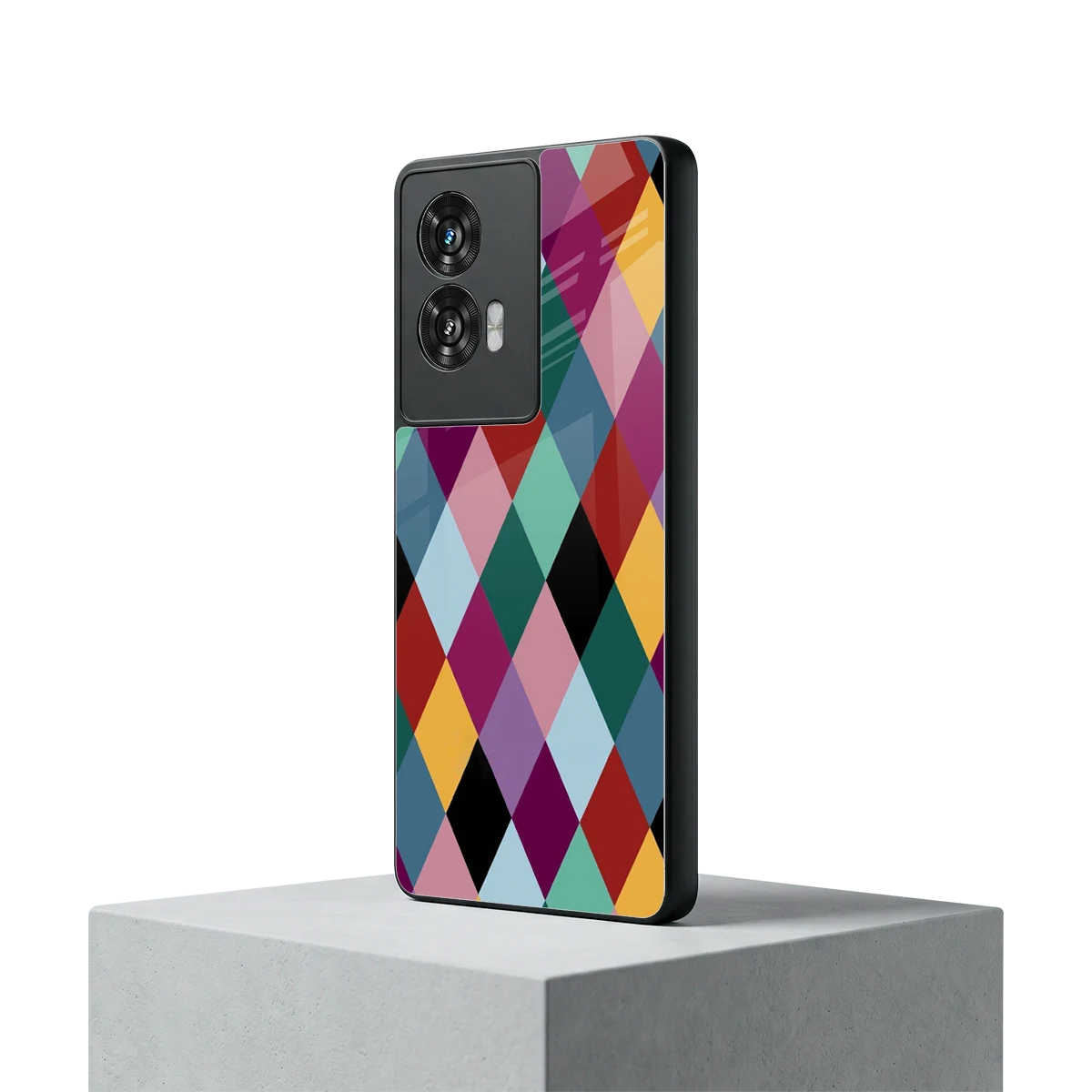 Diamond Palette motorola edge 50 fusion mobile cover | shockproof glass phone case