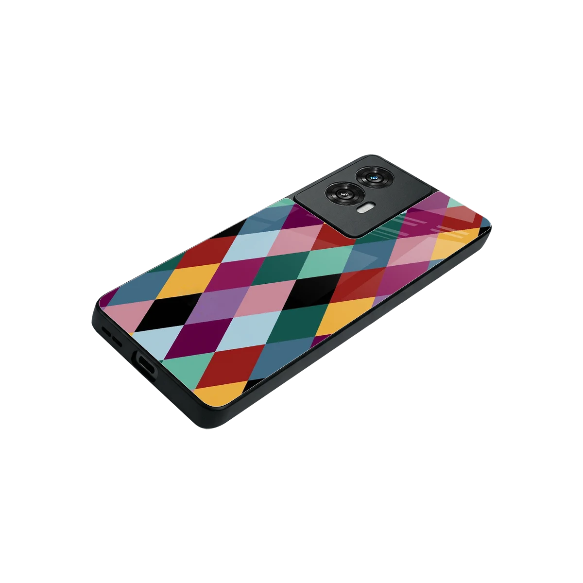 Diamond Palette stylish phone case for motorola edge 50 fusion | glossy glass and slim fit