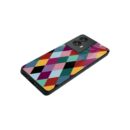 Diamond Palette stylish phone case for motorola edge 50 fusion | glossy glass and slim fit