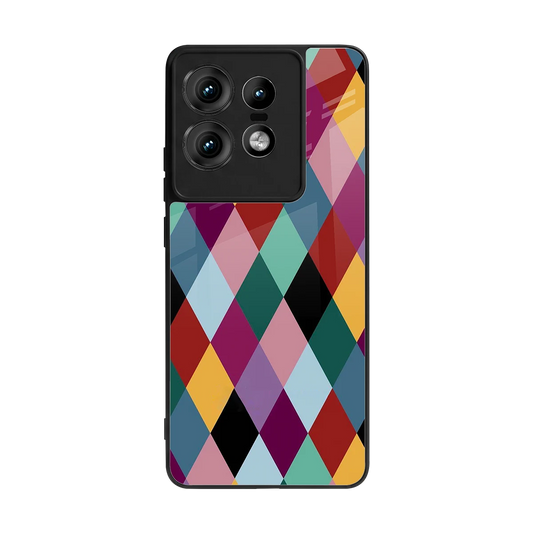 Diamond Palette back phone cover | glass case for motorola edge 50 pro