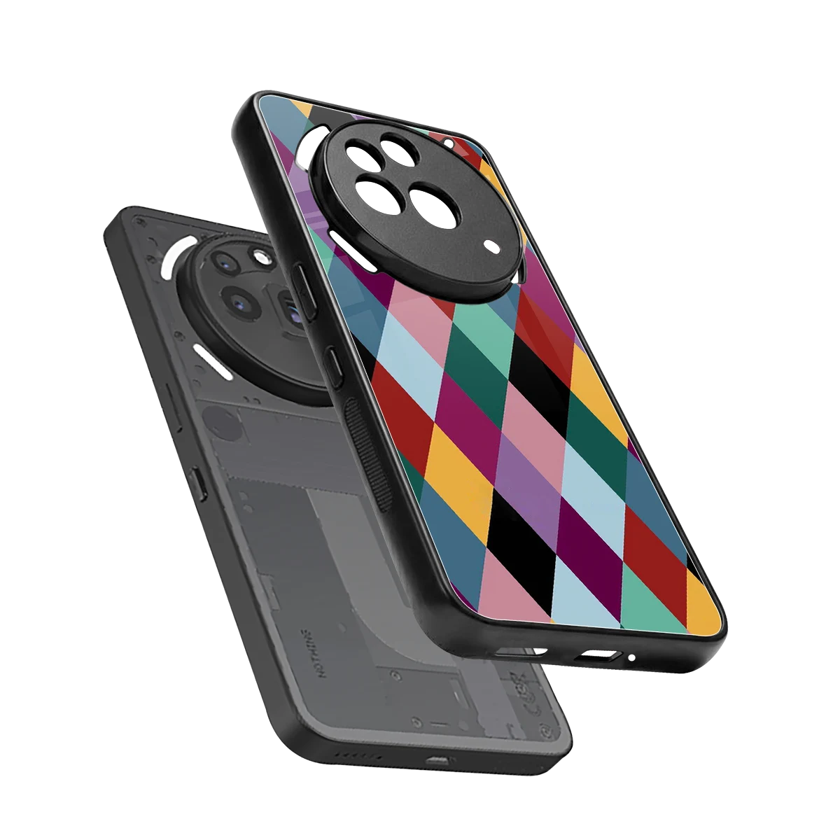 Diamond Palette sleek nothing phone 3a pro cover with tempered glass back and TPU edges