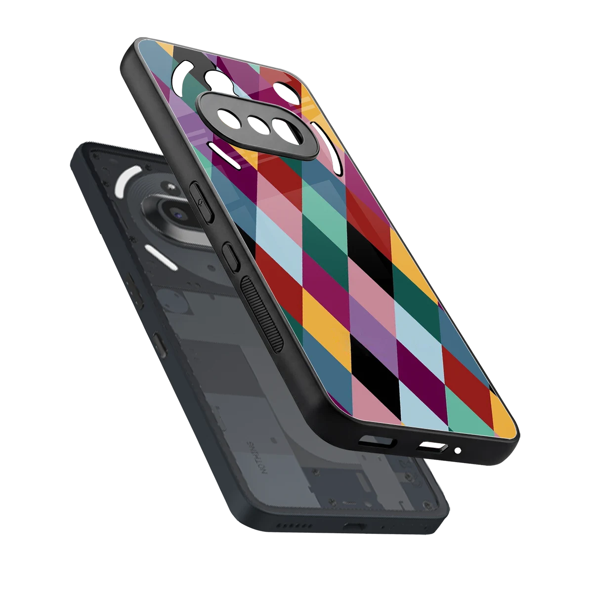 Diamond Palette sleek nothing phone 3a cover with tempered glass back and TPU edges