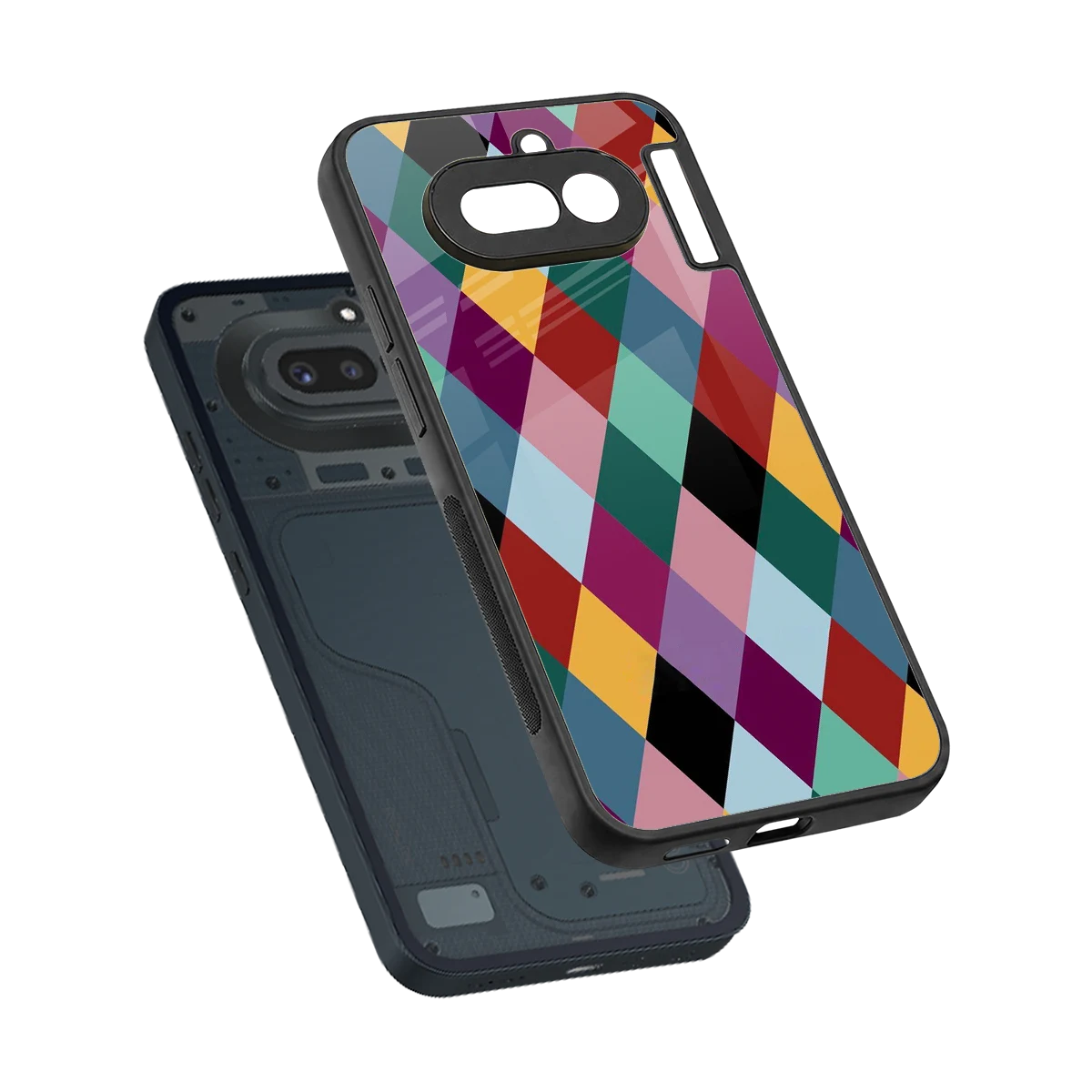 Diamond Palette sleek nothing phone 4a cover with tempered glass back and TPU edges