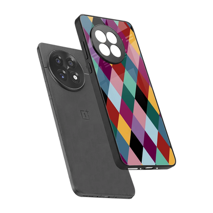 Diamond Palette sleek oneplus 13r cover with tempered glass back and TPU edges