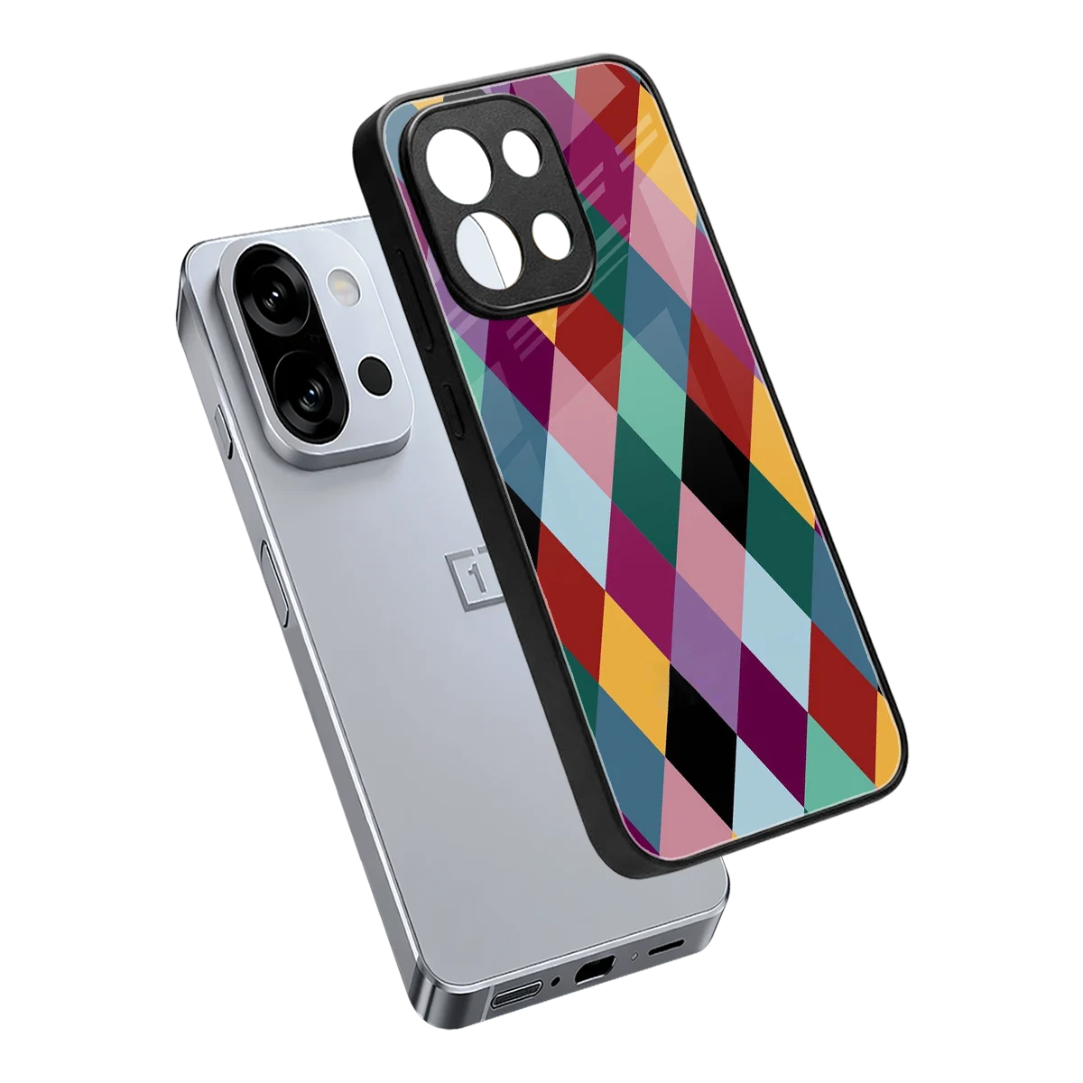 Diamond Palette sleek oneplus 13s cover with tempered glass back and TPU edges