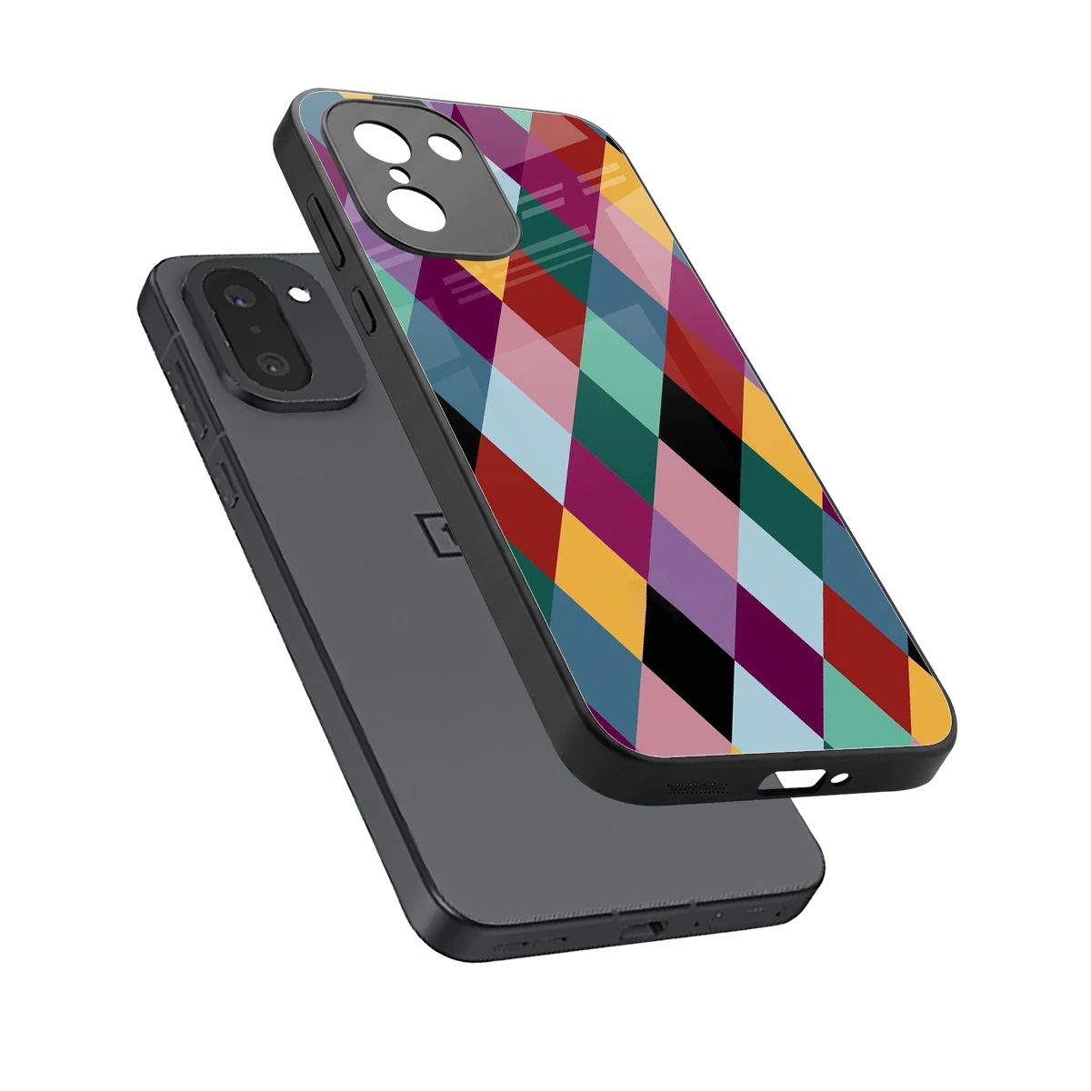 Diamond Palette sleek oneplus 15r cover with tempered glass back and TPU edges