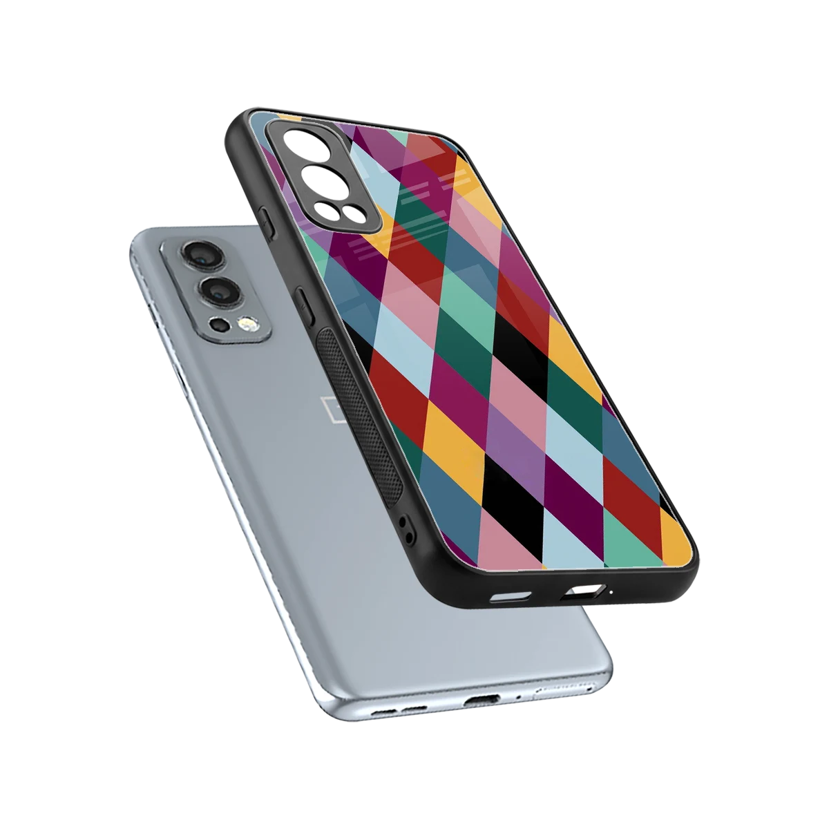 Diamond Palette sleek oneplus nord 2 cover with tempered glass back and TPU edges