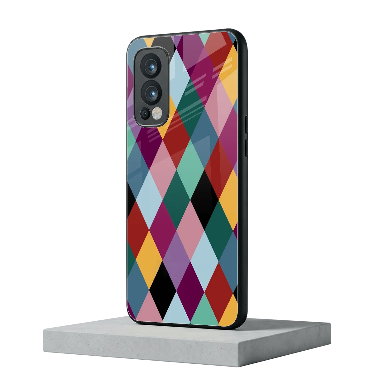 Diamond Palette oneplus nord 2 mobile cover | shockproof glass phone case