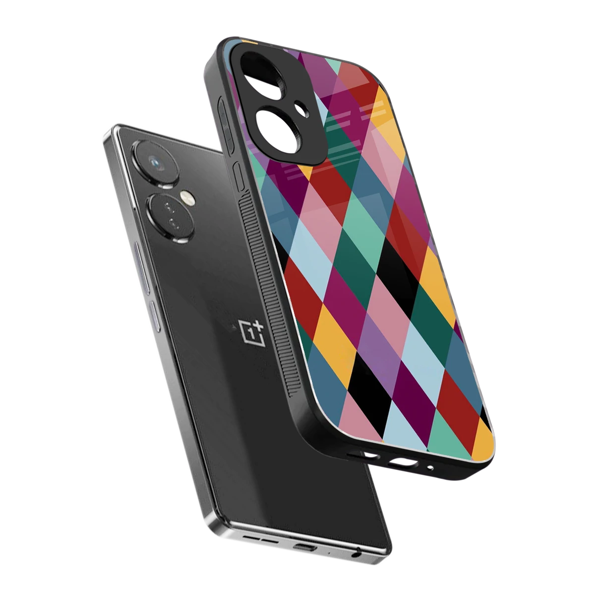 Diamond Palette sleek oneplus nord ce 3 cover with tempered glass back and TPU edges