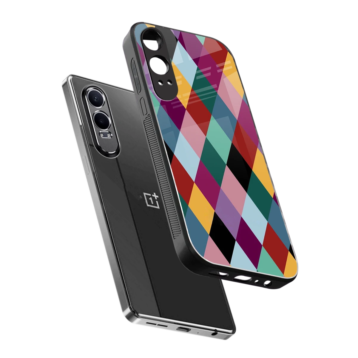 Diamond Palette sleek oneplus nord ce 4 lite cover with tempered glass back and TPU edges