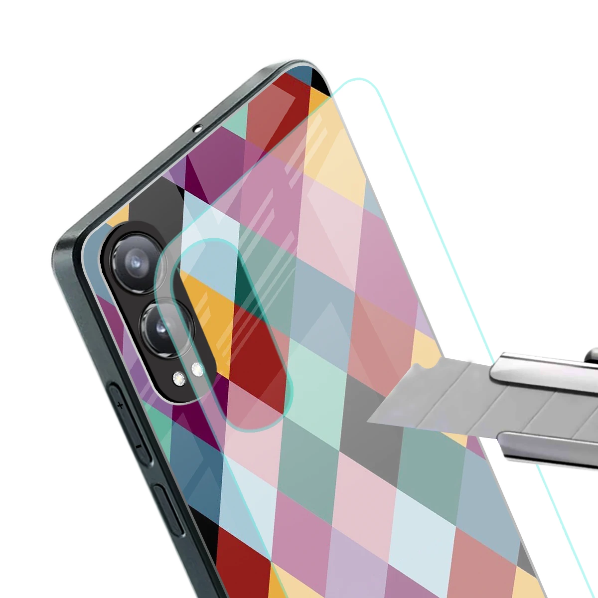 Diamond Palette stylish phone case for oneplus nord ce 4 lite | glossy glass and slim fit