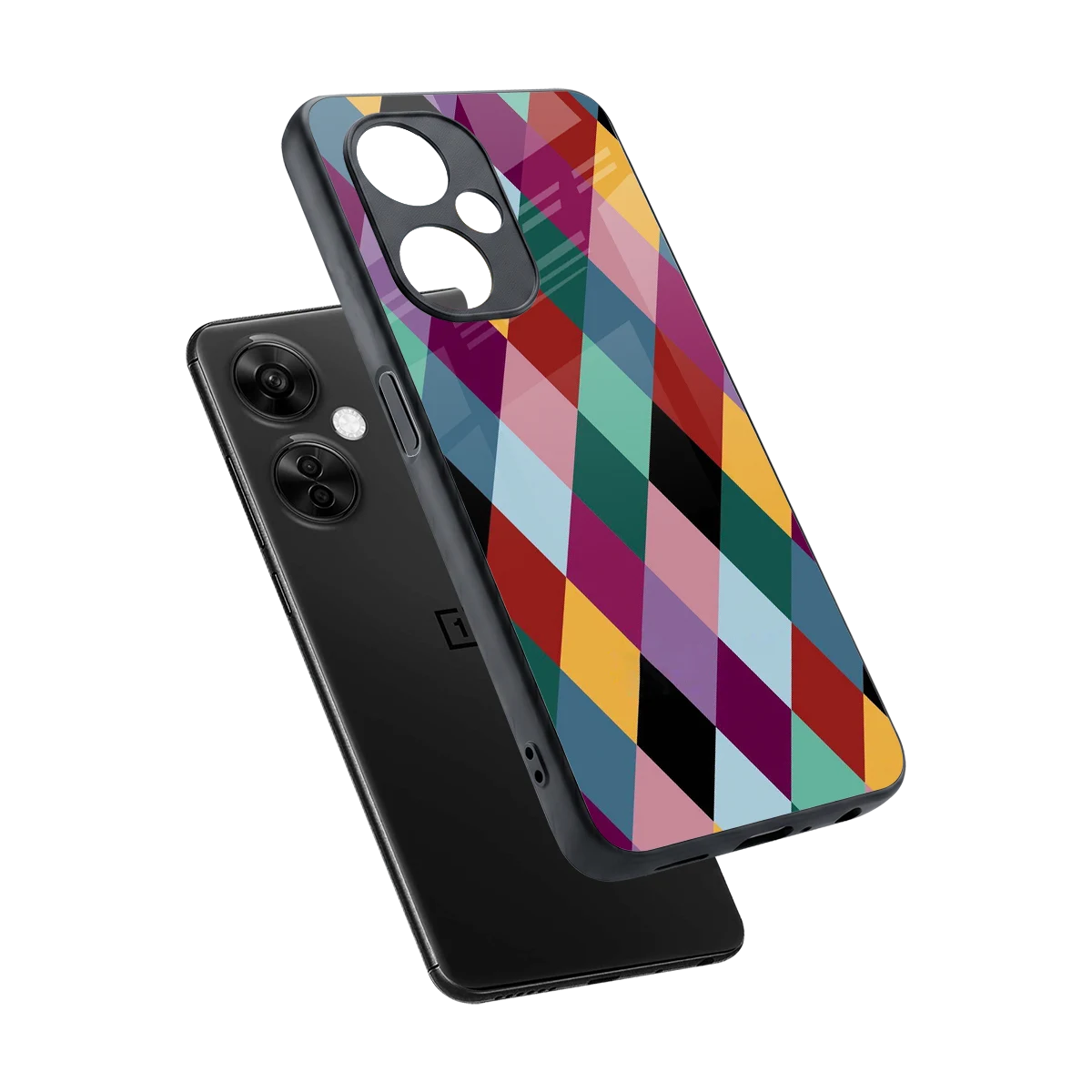 Diamond Palette sleek oneplus nord ce 3 lite cover with tempered glass back and TPU edges