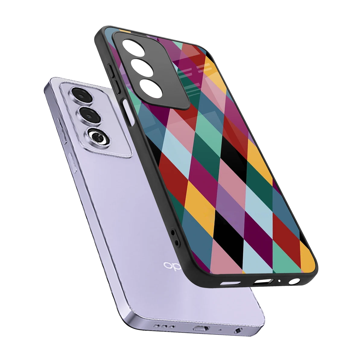 Diamond Palette sleek oppo a3 pro cover with tempered glass back and TPU edges