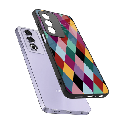Diamond Palette sleek oppo a3 pro cover with tempered glass back and TPU edges
