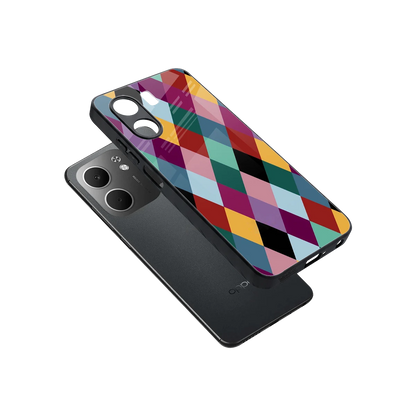 Diamond Palette sleek oppo a5x 5g cover with tempered glass back and TPU edges