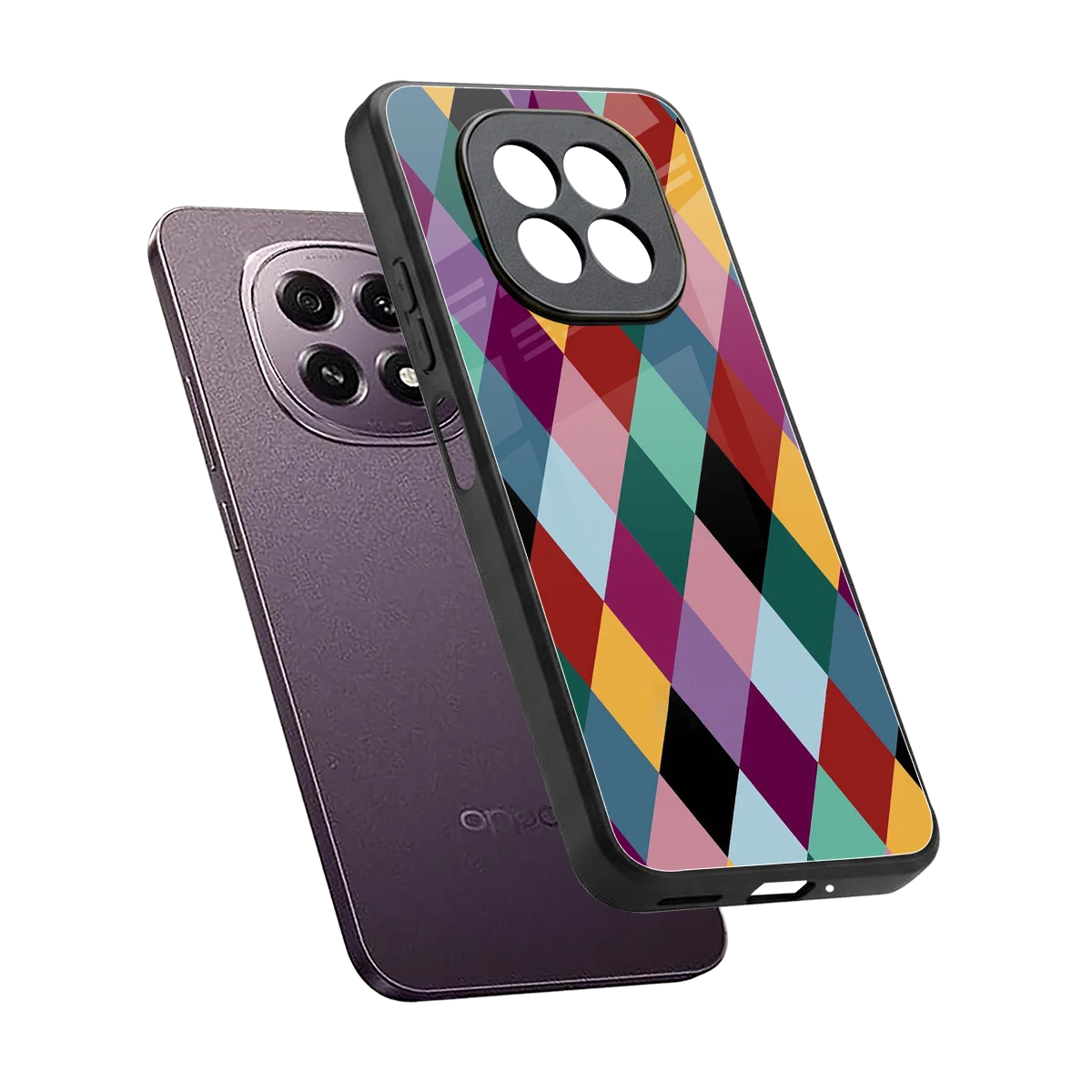 Diamond Palette sleek oppo f29 5g cover with tempered glass back and TPU edges