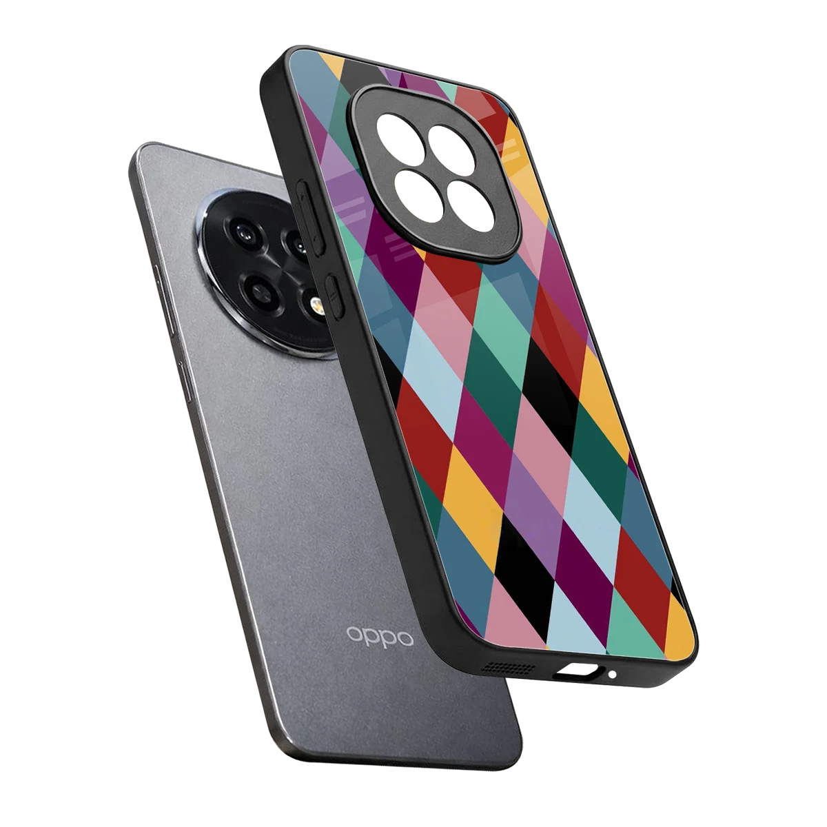 Diamond Palette sleek oppo f29 pro 5g cover with tempered glass back and TPU edges