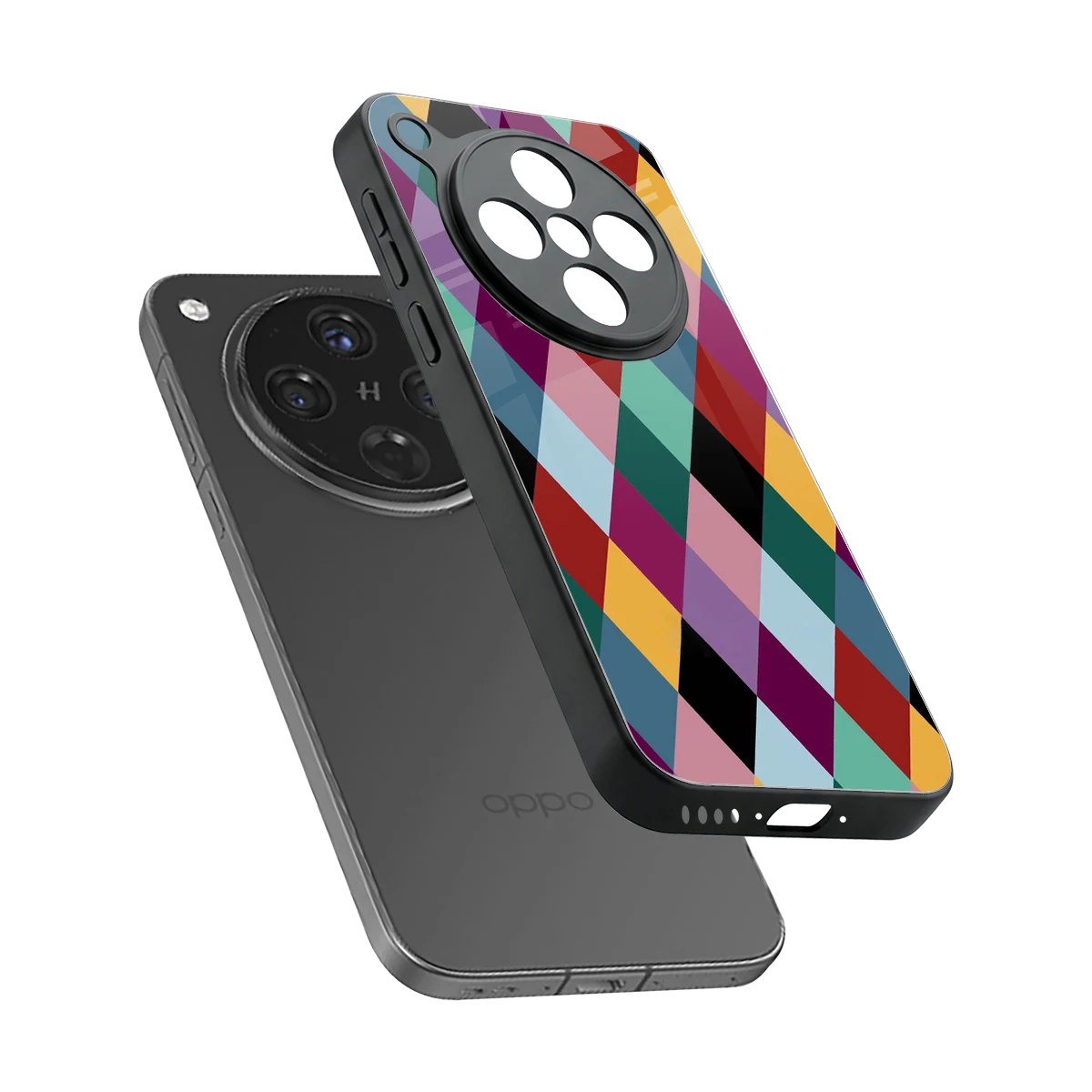 Diamond Palette sleek oppo find x8 cover with tempered glass back and TPU edges