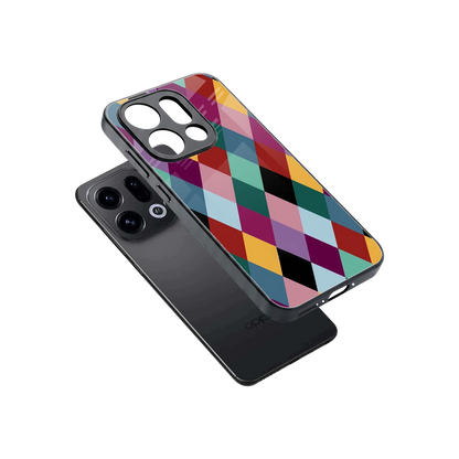 Diamond Palette sleek oppo find x9 cover with tempered glass back and TPU edges