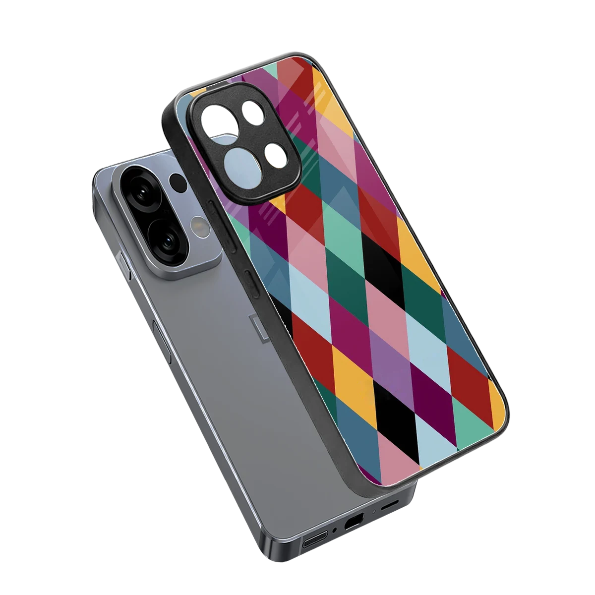 Diamond Palette sleek oppo k13 5g cover with tempered glass back and TPU edges