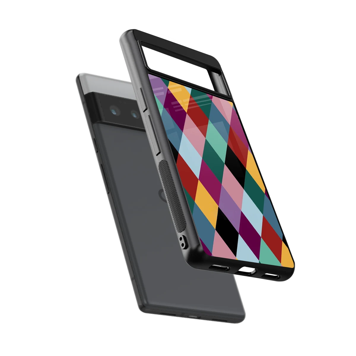 Diamond Palette sleek google pixel 6 pro cover with tempered glass back and TPU edges