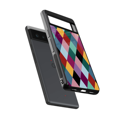 Diamond Palette sleek google pixel 6a cover with tempered glass back and TPU edges